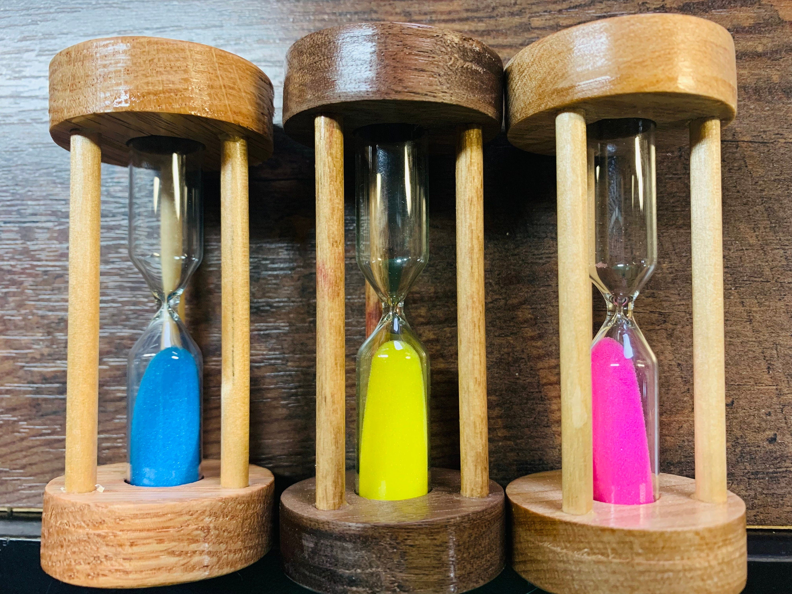 Personalized Wood Hourglass Sand Timer – 3 Minute, Custom Engraved