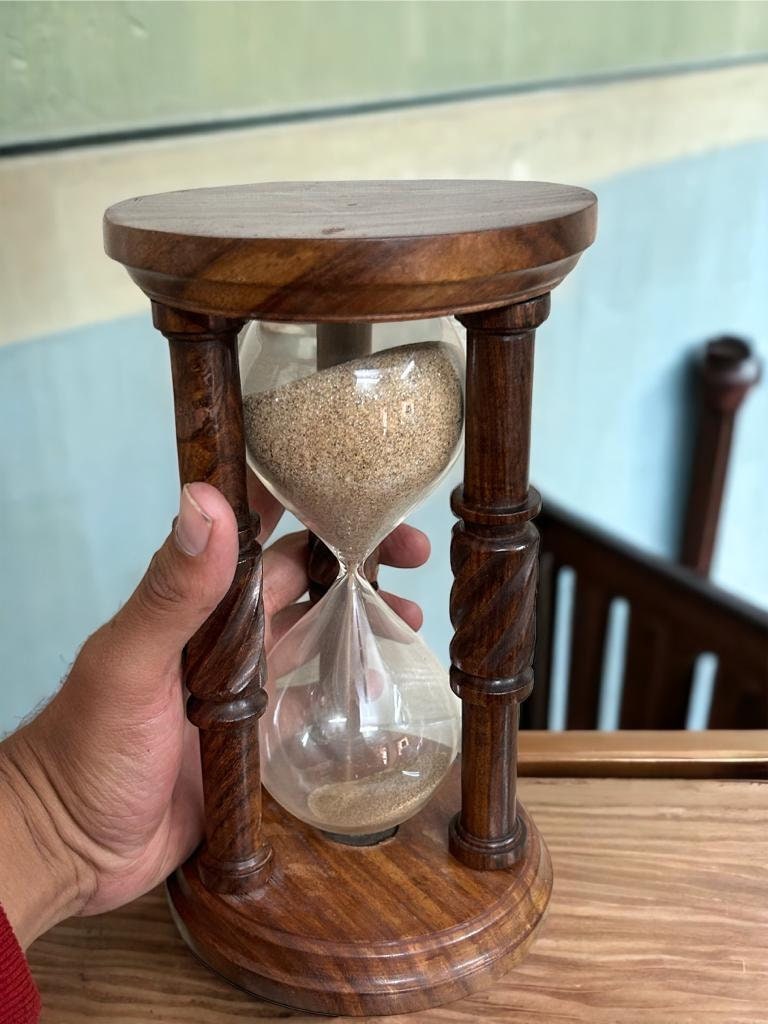 Handcrafted Wooden Sand Timer: 5 Or 60 Minute Hourglass