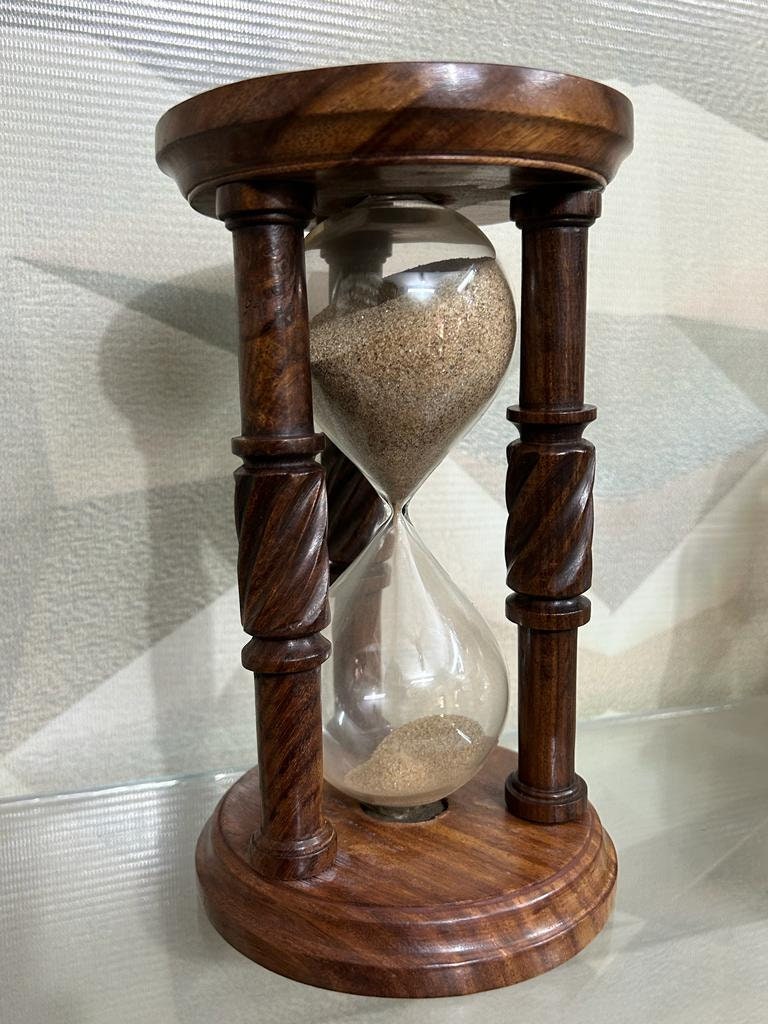 Handcrafted Wooden Sand Timer: 5 Or 60 Minute Hourglass
