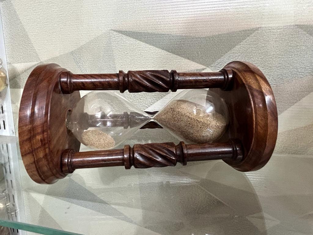 Handcrafted Wooden Sand Timer: 5 Or 60 Minute Hourglass