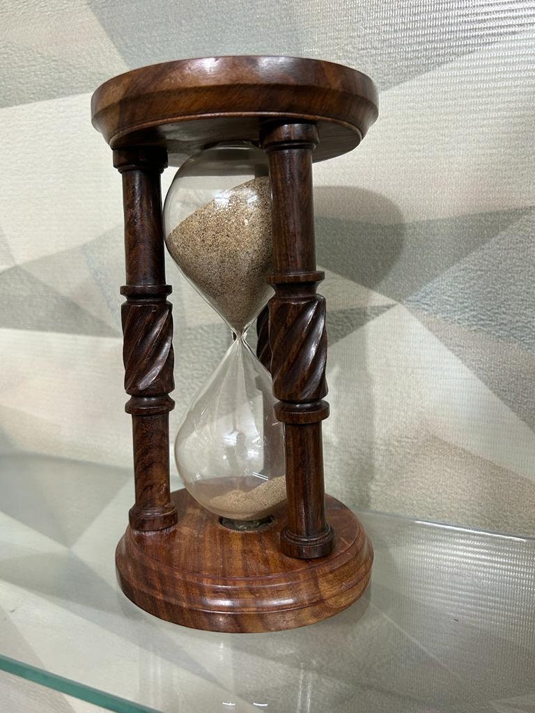 Handcrafted Wooden Sand Timer: 5 Or 60 Minute Hourglass