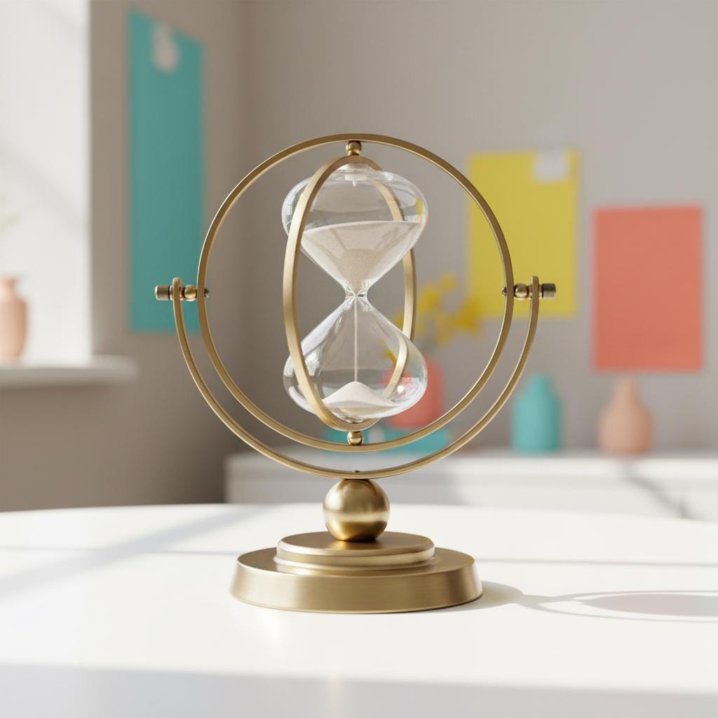 Nordic Retro Metal Hourglass Timer Rotating Sand Clock Home Office Decor