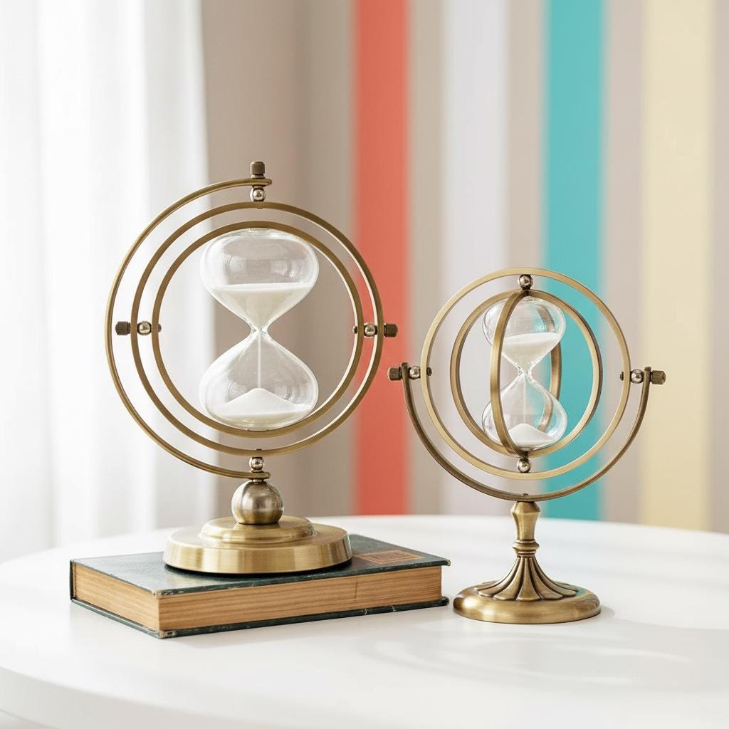 Nordic Retro Metal Hourglass Timer Rotating Sand Clock Home Office Decor