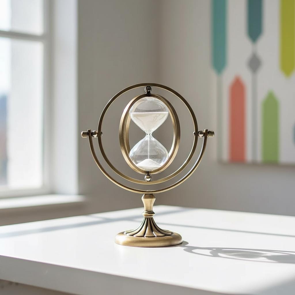 Nordic Retro Metal Hourglass Timer Rotating Sand Clock Home Office Decor