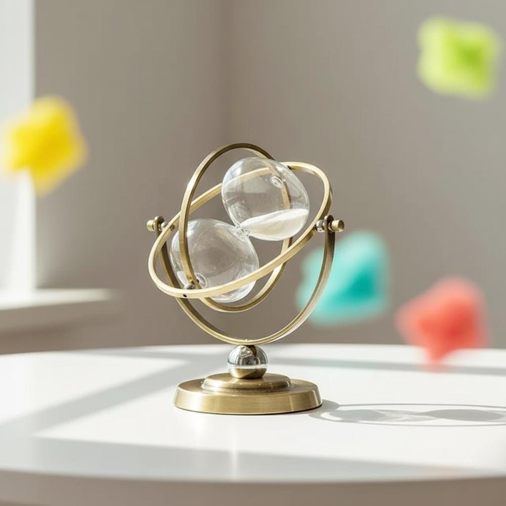 Nordic Retro Metal Hourglass Timer Rotating Sand Clock Home Office Decor