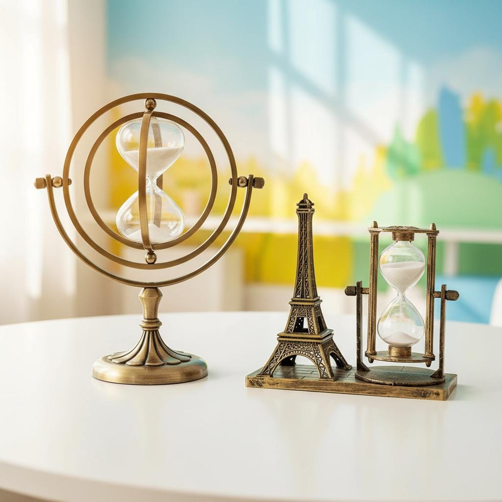 Nordic Retro Metal Hourglass Timer Rotating Sand Clock Home Office Decor