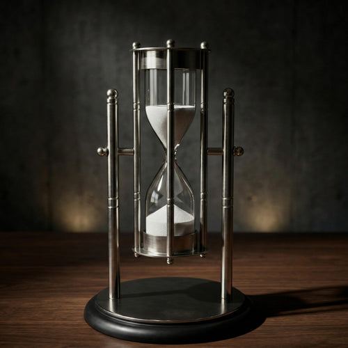 Engraved Hourglass Sand Timer | Personalized Metal & Glass Desk Decor