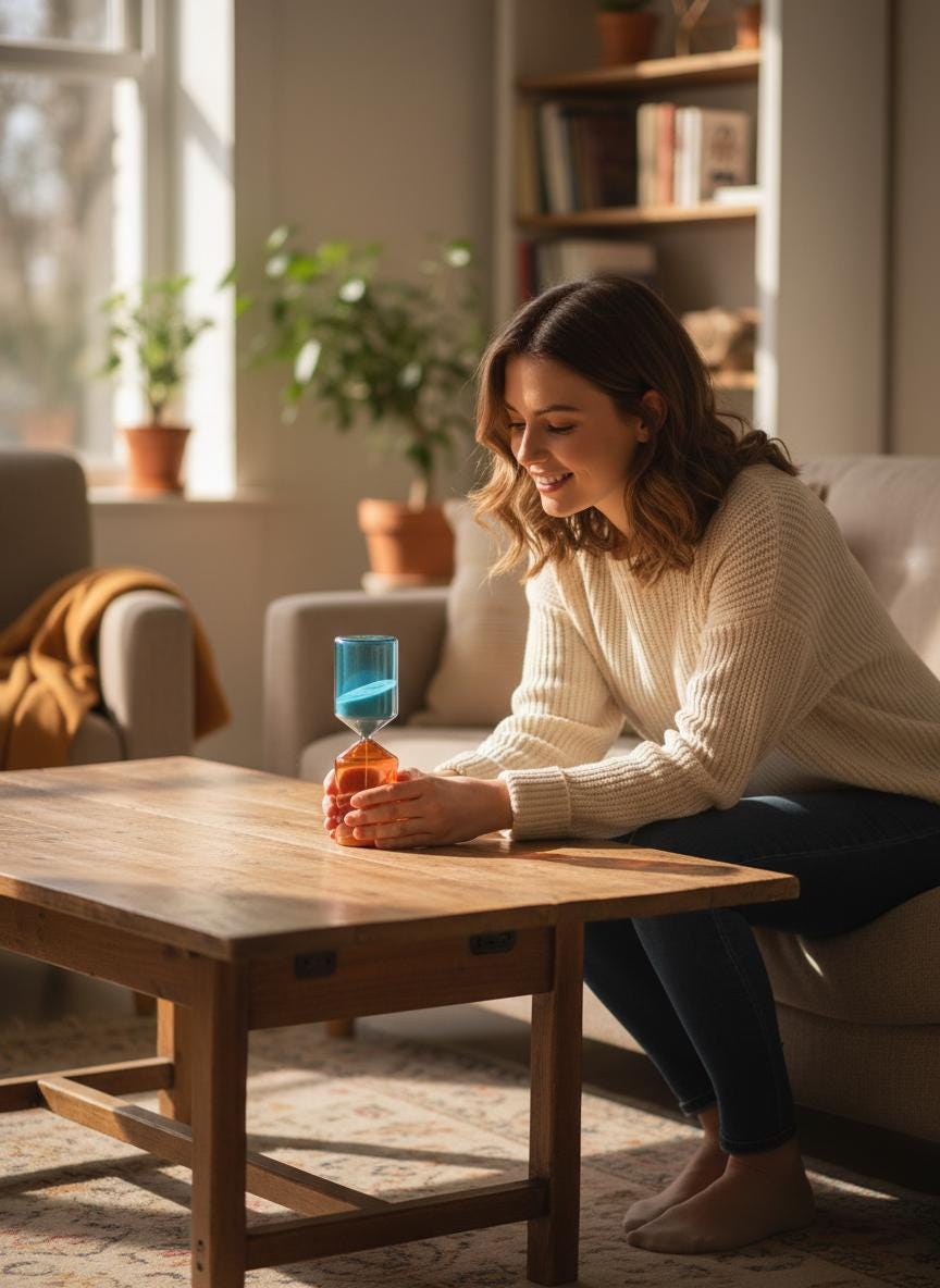 Dual Color Glass Hourglass, Creative Sand Timer, Kids Gift, Birthday Gift, Modern Art Glass Sculpture, Home Decor